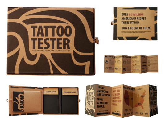 This Tattoo Tester is a kit that comes with certain papers so that the user 