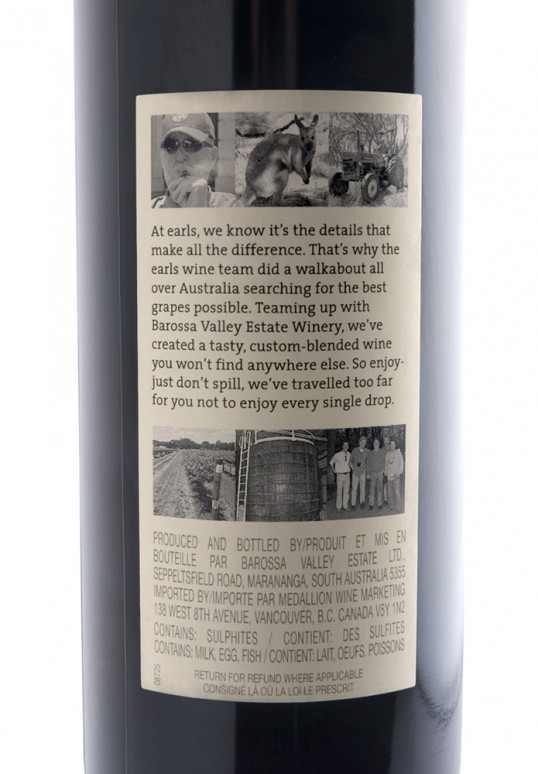 Earls Wine Packaging Design
