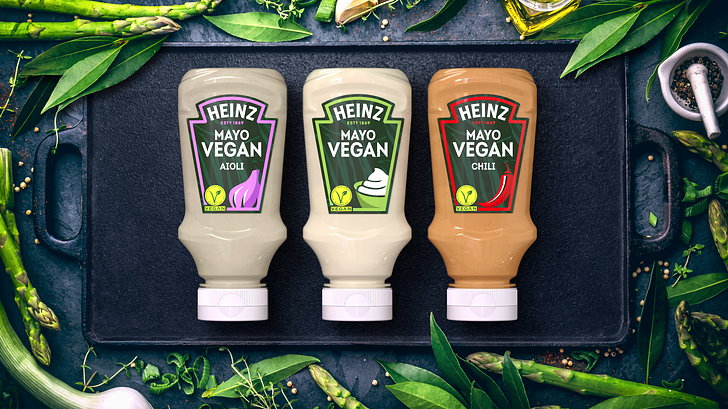 Packaging Design Of Kraft Heinz New Vegan Mayo Range