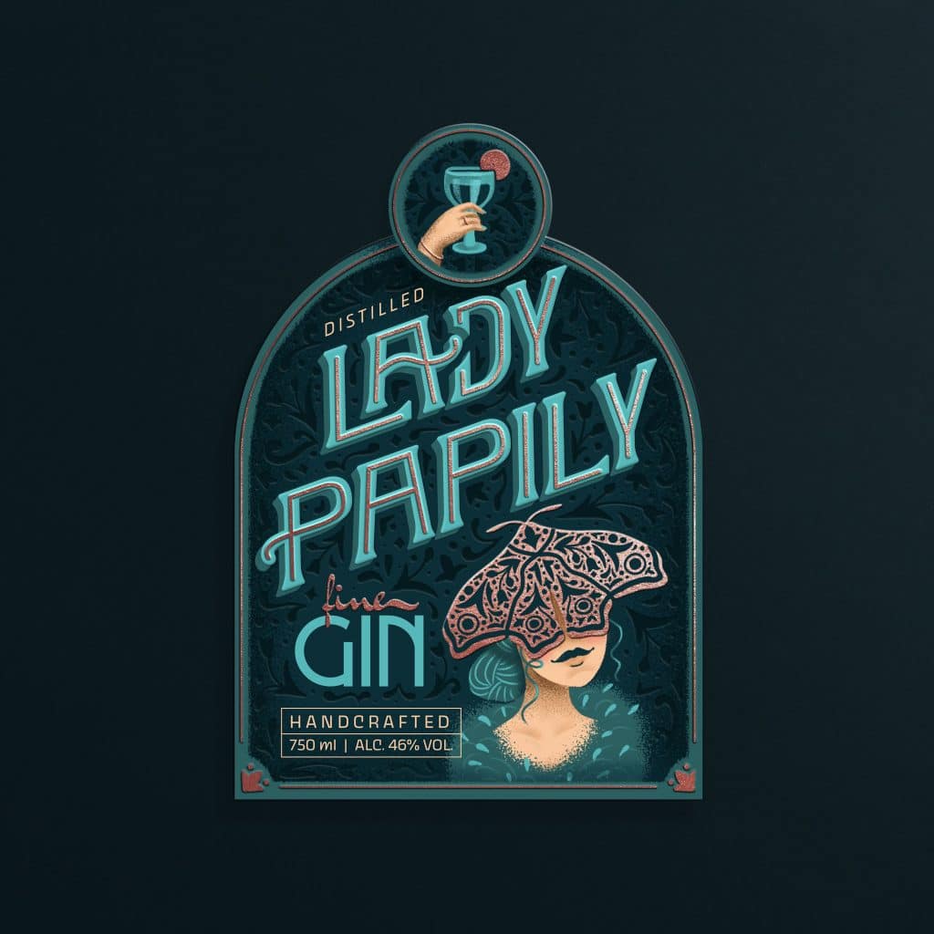 Lady Papily Gin Packaging Design By Mariana Beck