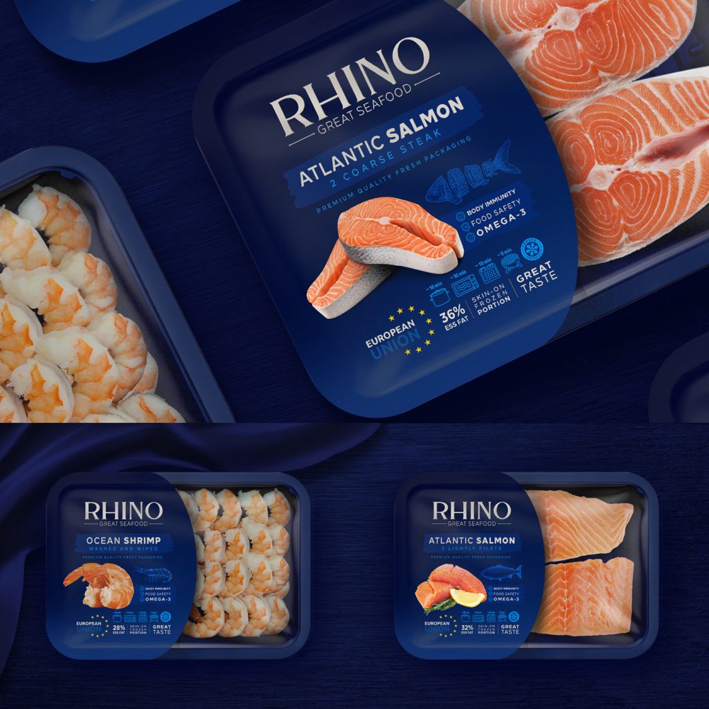 Branding And Packaging Design Of Rhino Seafood