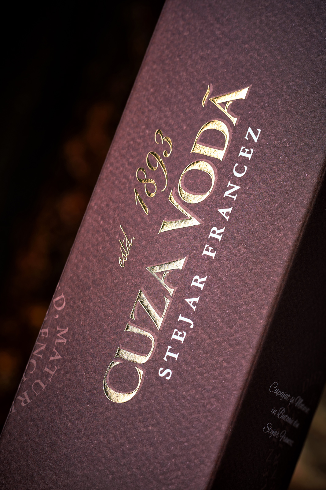 Cuza Voda French Oak Brandy Packaging Design