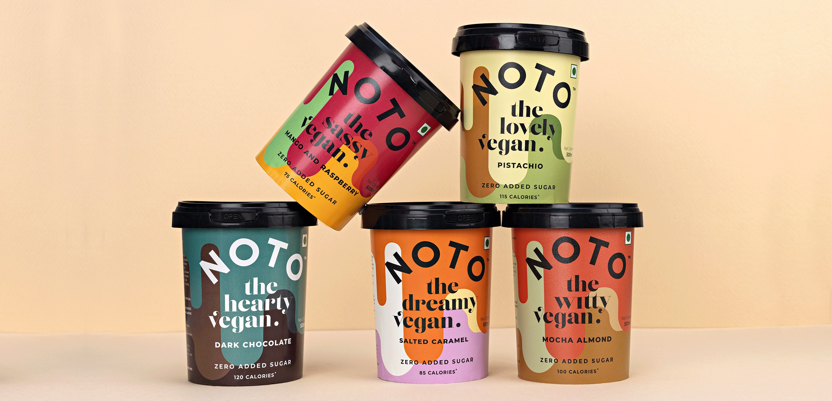 Noto Vegan ice Cream Packaging Design