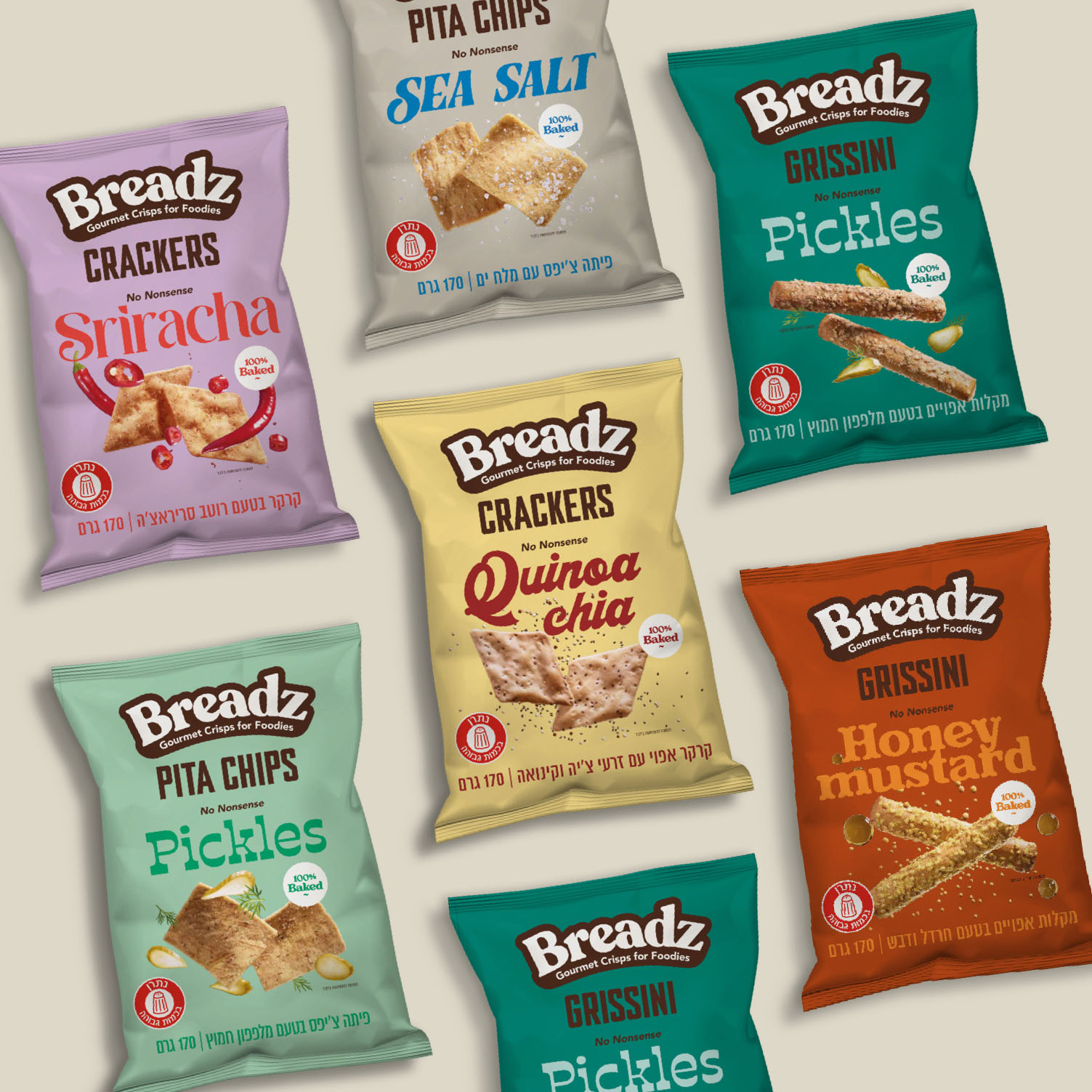 Breadz Gourmet Crisps for Foodies Packaging Design