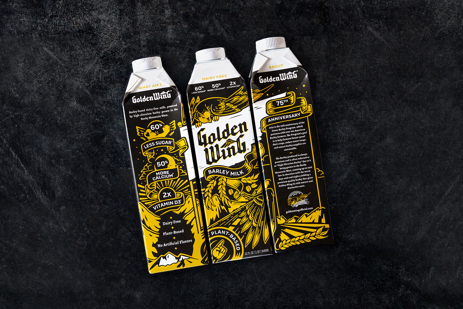 GoldenWing Barley Milk Packaging Design