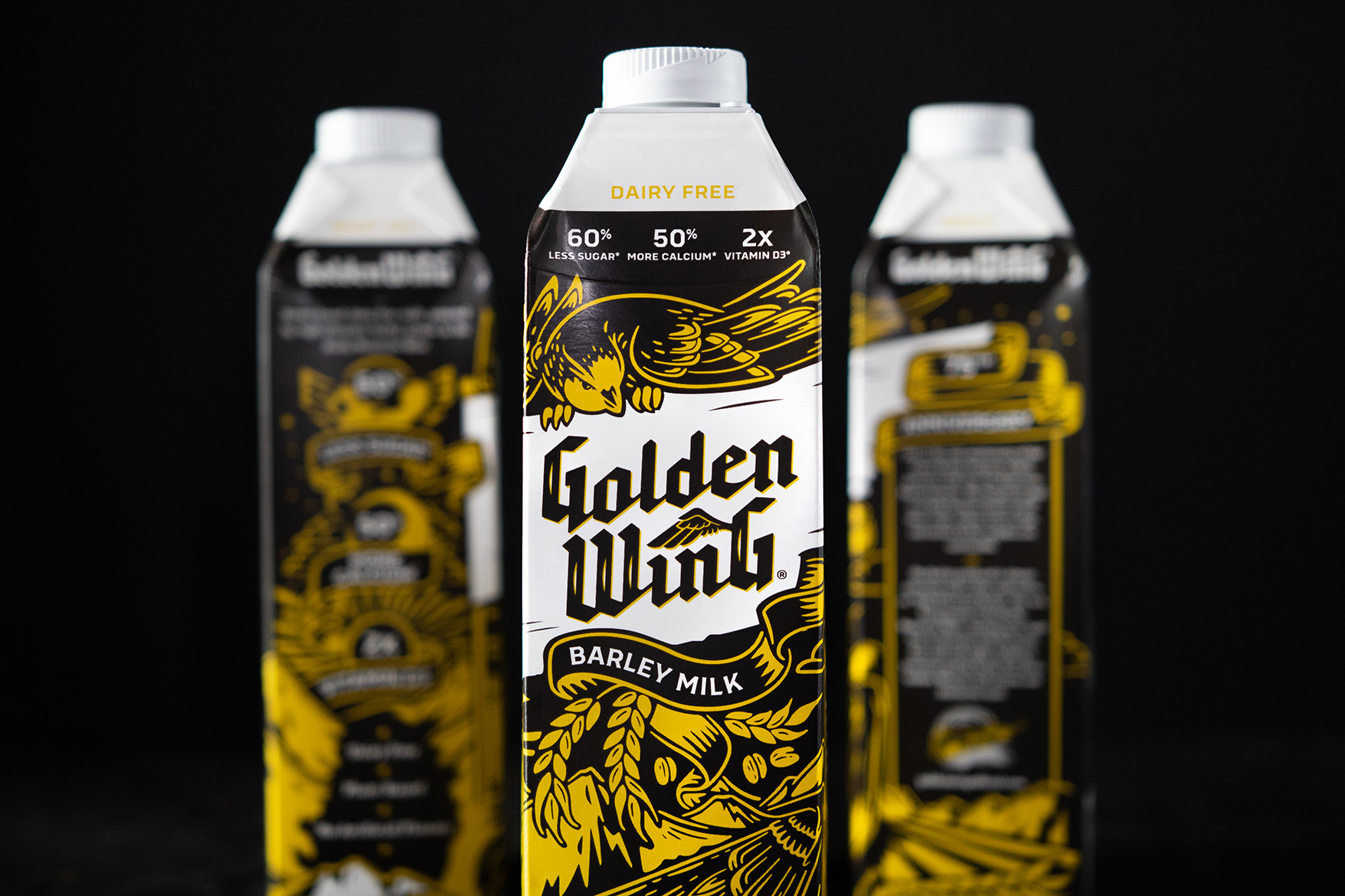 GoldenWing Barley Milk Packaging Design