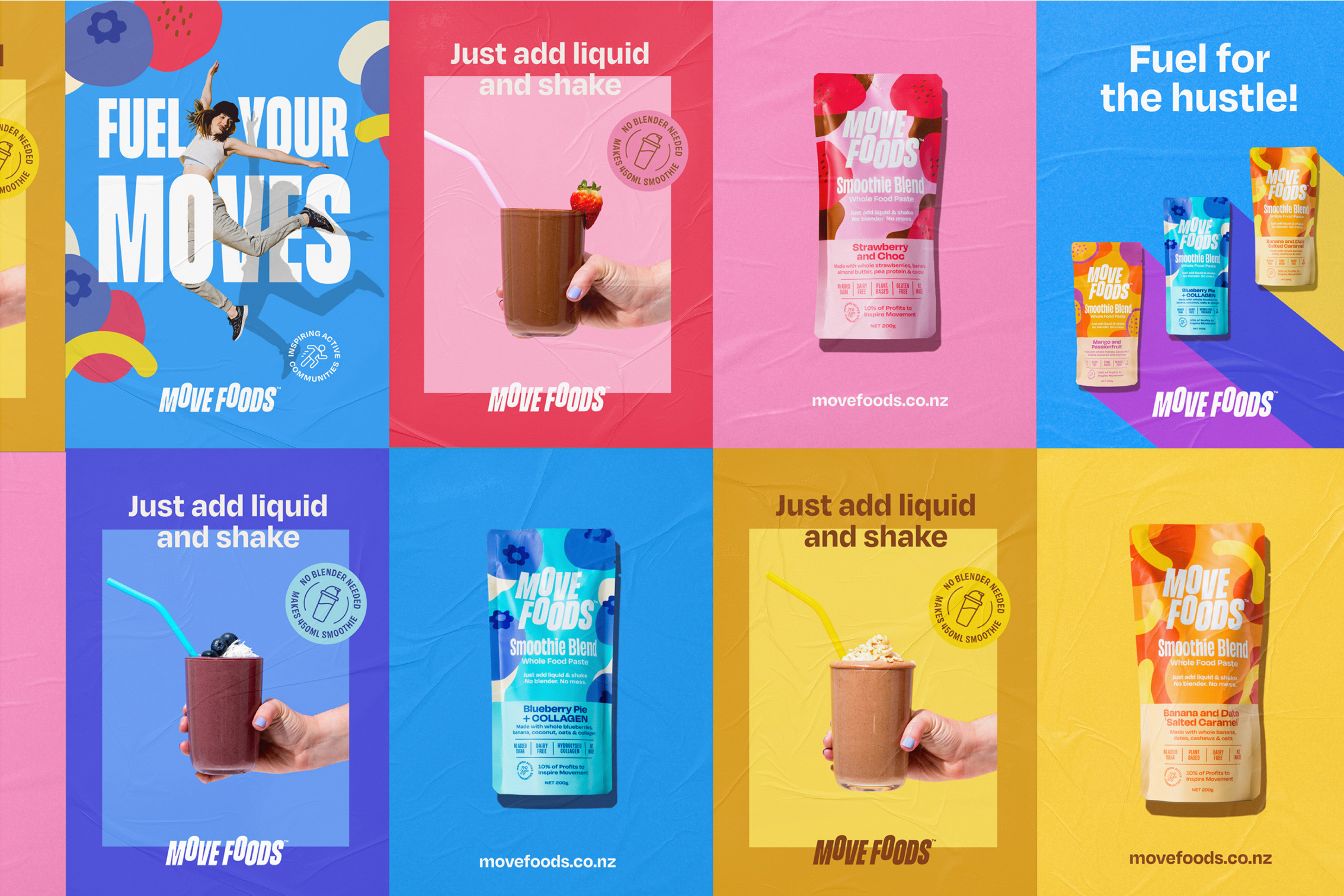 Move Foods Smoothie Blends Packaging Design