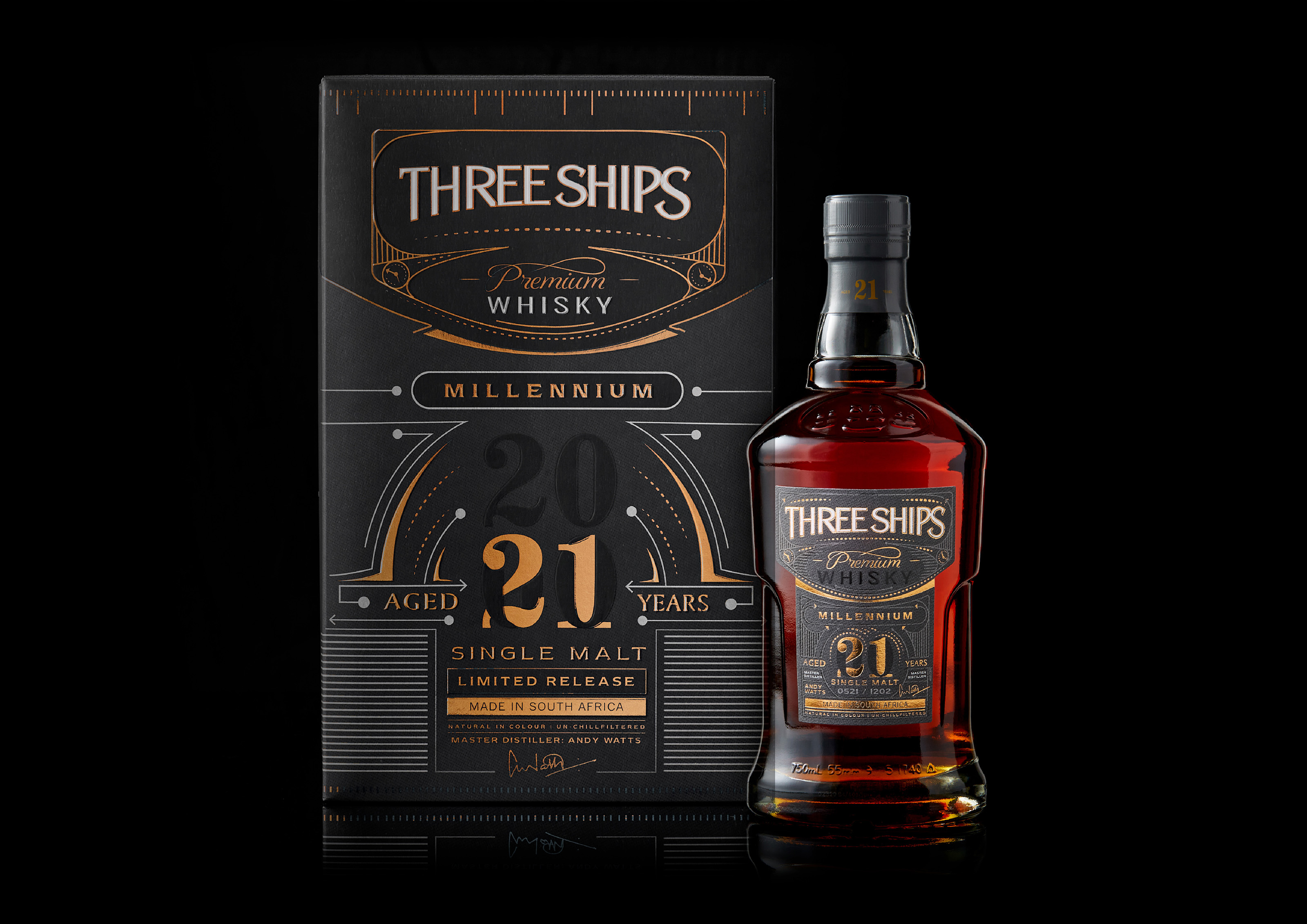 Three Ships Whiskey Packaging Design