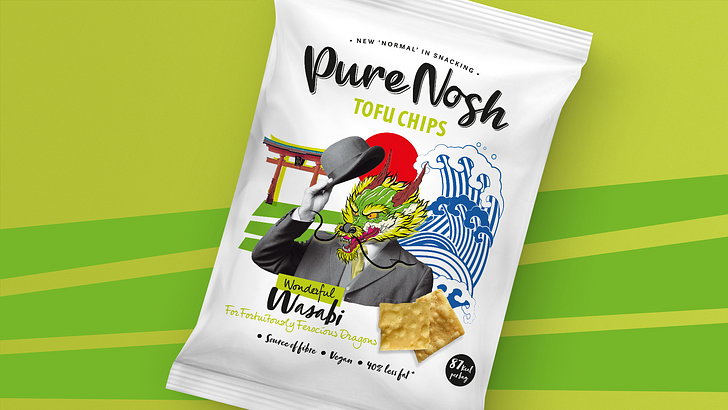 Pure Nosh Tofu Chips Branding And Packaging Design