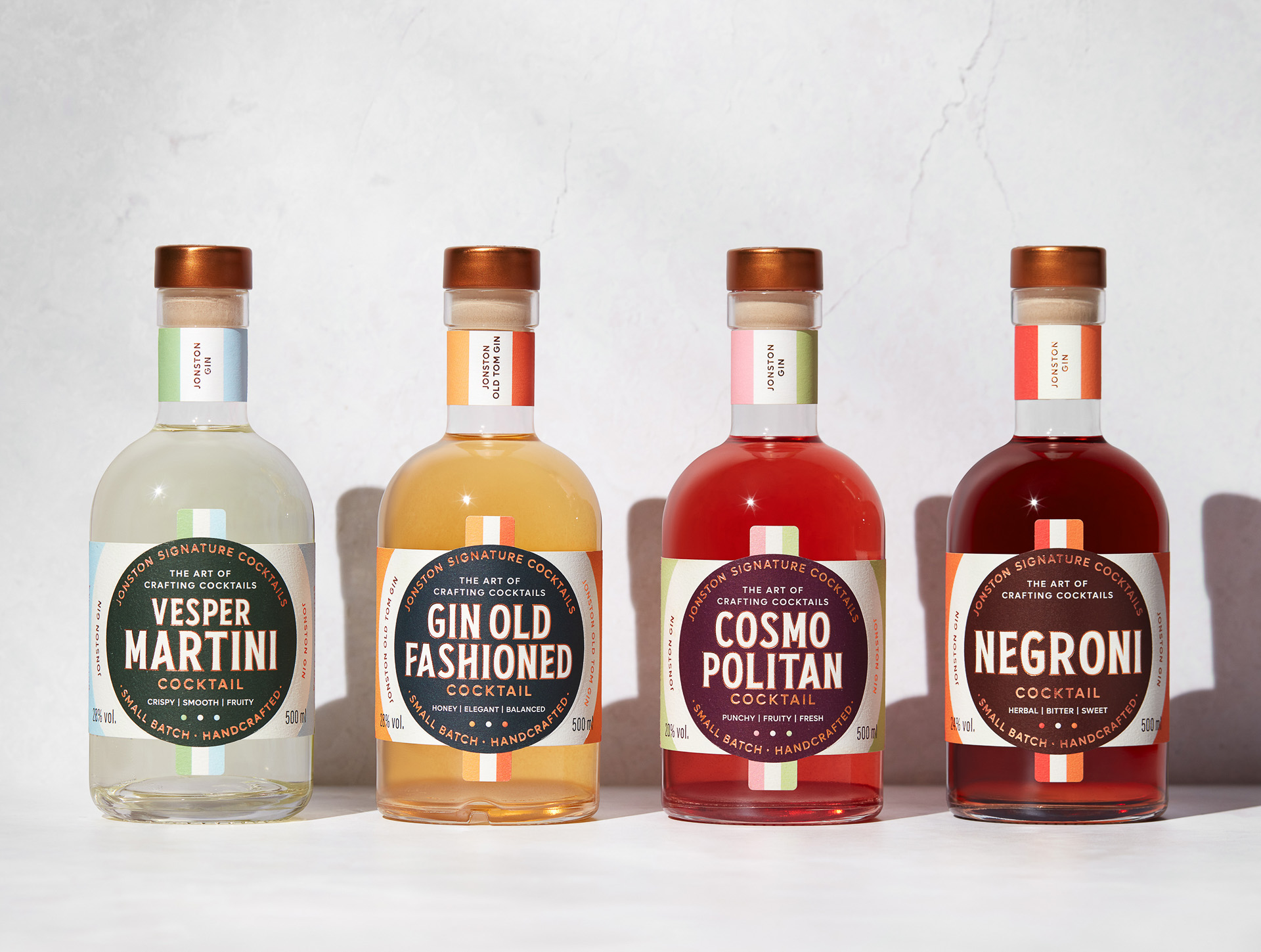 Jonston Distillery's Italian-Inspired Packaging for Premixed Cocktails