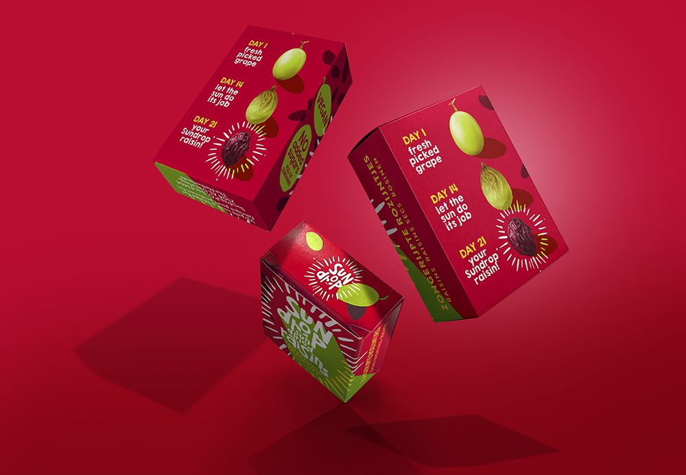 Radiant Redesign of Sundrop Raisins Packaging