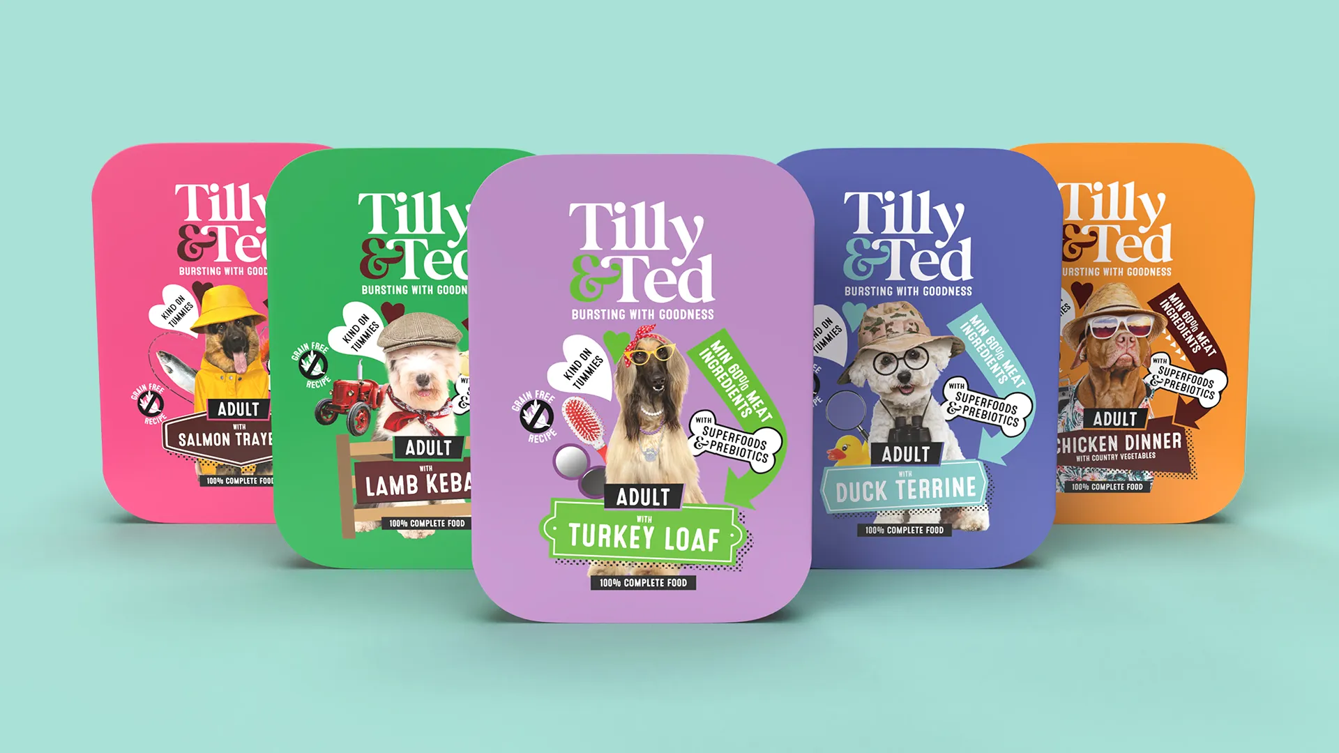 Slice Design's Unique and Playful Packaging for New Pet Food Brand Tilly & Ted