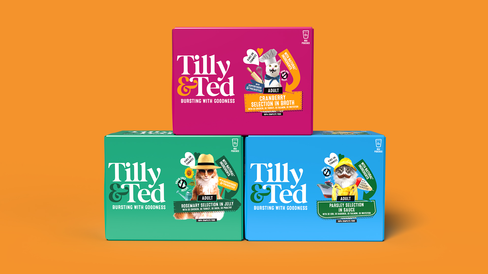 Slice Design's Unique and Playful Packaging for New Pet Food Brand Tilly & Ted