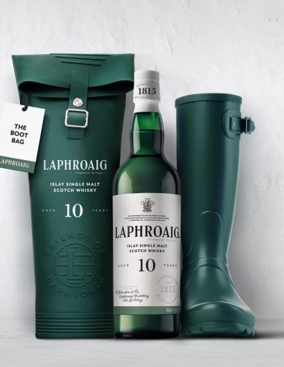 Laphroaig's Innovative Wellington Boot-Inspired Gift Packaging Design