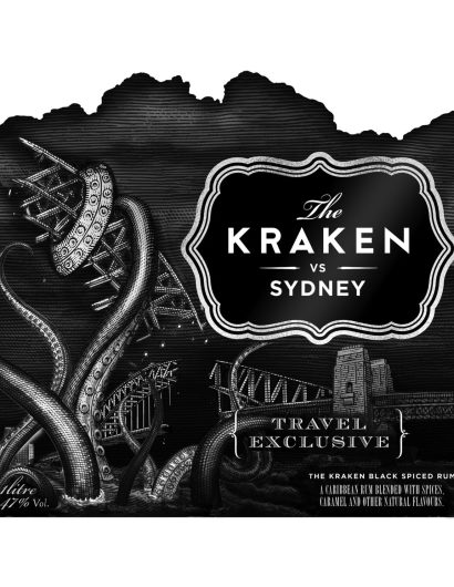 Steven Noble's New Kraken Rum Label Illustration Features Sydney Landmark