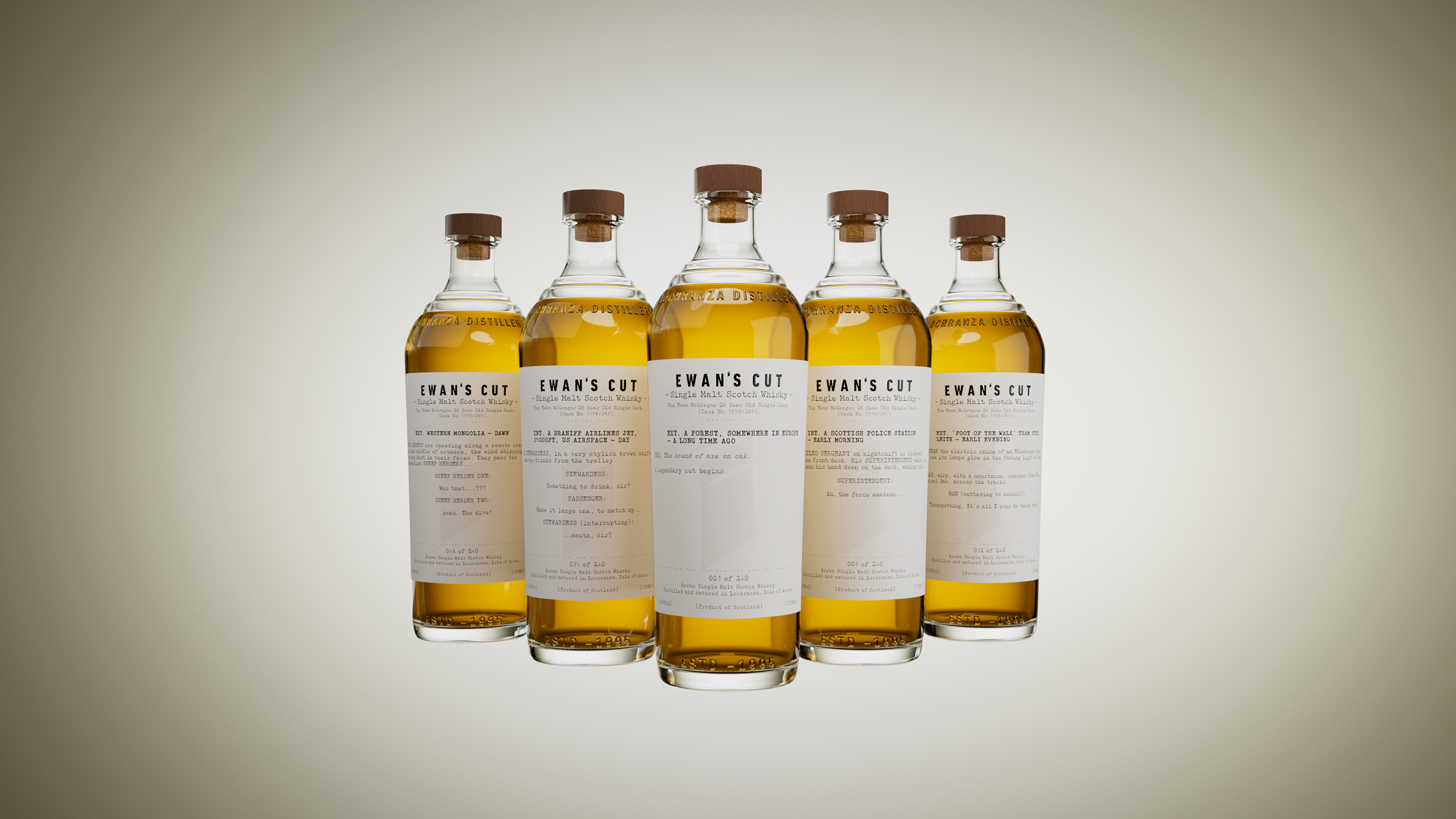 Leith rewrites the script with 240 bespoke labels for Ewan McGregor’s limited-edition whisky